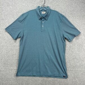 Faherty Polo Shirt Mens XL Blue Striped The Movement Golf Performance Pique